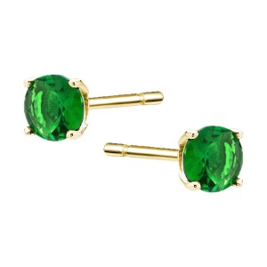 Cercei argint placati cu aur galben cu pietre verzi 5mm DiAmanti 2CO5EG_G-DIA (Argint 925‰ 0,75 g.)